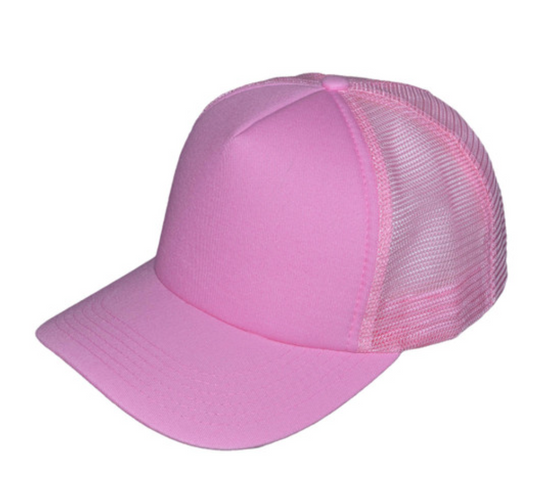 Light Pink - 5 Panel Cotton Foam Trucker Hats