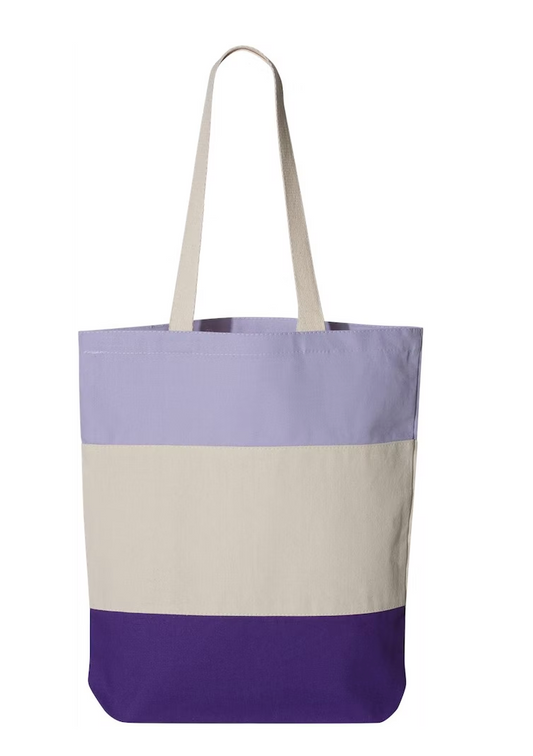 Purple/Natural/Lavender - Tri-color Tote Bag